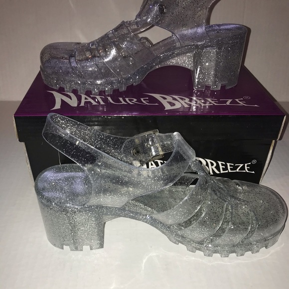 🆕NWT Nature Breeze Crystal Clear Jelly Sandals - Picture 2 of 6